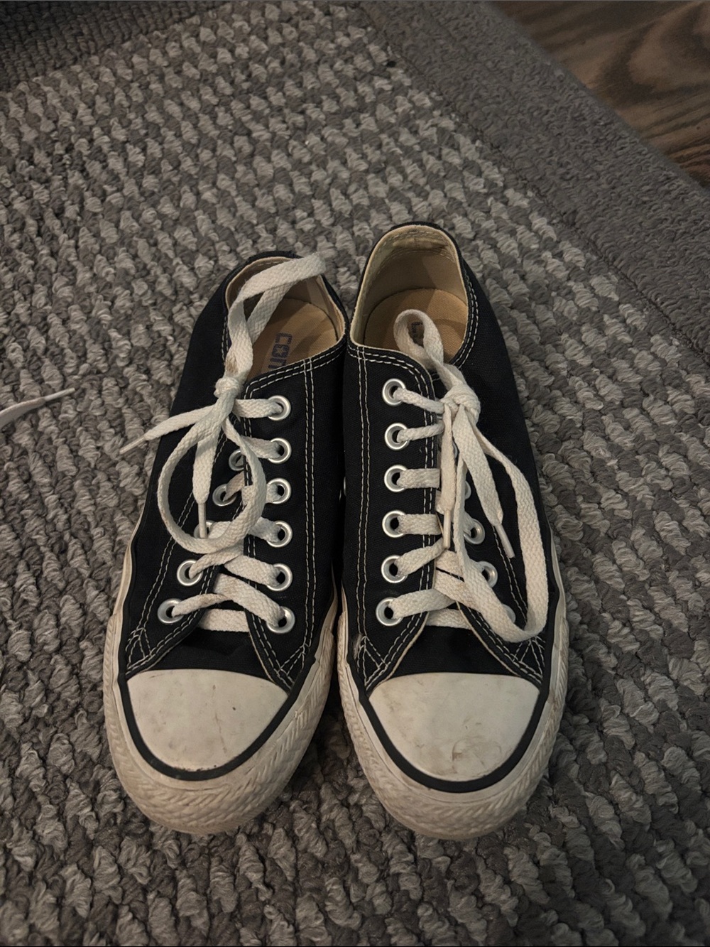 Black Canvas Lace-Up Sneakers